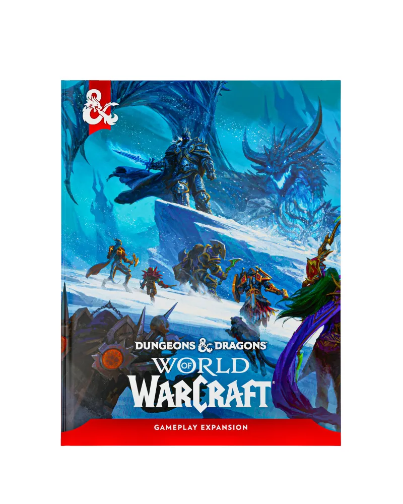 Dungeons & Dragons World of Warcraft Gameplay Expansion cover art with warriors and dragon.