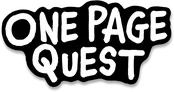 White uppercase text on black background reads: "THE PAGE QUEST."