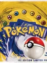 Pokemon cards with "1st Edition Limited Printing" text and energy symbols.
