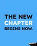 White bold text on blue background reads: "THE NEW CHAPTER BEGINS NOW." Small logo in bottom right corner reads "asmodee."