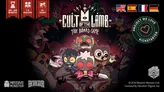 Cult of the Lamb: The Board Game box art with cartoon characters and text.
